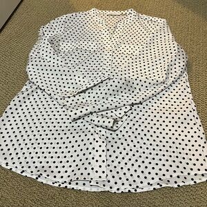 Calvin Klein Black and White Polka Dot Blouse